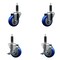 Service Caster 3.5'' Blue Poly Wheel Swivel 1'' Expanding Stem Caster Set 2 Brakes, 4PK SCC-EX20S3514-PPUB-BLUE-2-TLB-2-1 - alternate 1